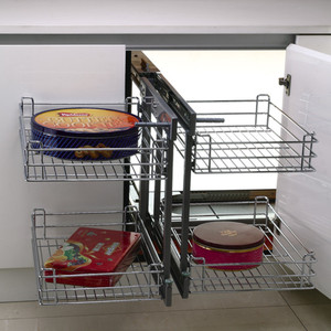 Self-locking Kitchen Cabinet Metal Blind Pantry Magic <strong>Corner</strong> <strong>Baskets</strong> - Product Image 4