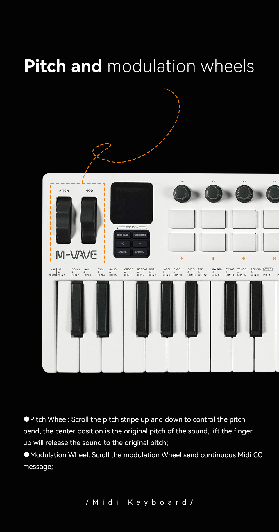 M-Vave SMK-37 PRO ミニMIDIキーボード 37鍵 ベロシティセンシティブ