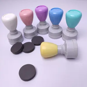 Fabricage Gepersonaliseerde Ronde Ha 32Mm 28Mm 25Mm Pastelkleuren Stempel Sello Pre Geïnkt Leraar Custom Logo Flash Stempel