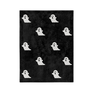 Custom Print Ghost Velveteen Minky <strong>Blanket</strong> Black and White <strong>Halloween</strong> <strong>Blanket</strong> - Product Image 1