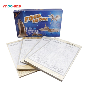 Ensemble de jouets en bois 4 en 1 pour enfants, <span class=keywords><strong>Puzzle</strong></span> <span class=keywords><strong>3D</strong></span>, bricolage pour adultes et enfants, Offre Spéciale - Product Image 2