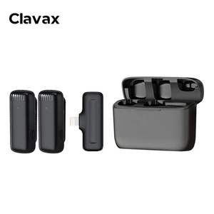 Clavax J11 J13 Micrófono de solapa Lavalier inalámbrico Micrófono con clip para <span class=keywords><strong>Android</strong></span> Apple Live Stream Vlog con estuche de carga - Product Image 1