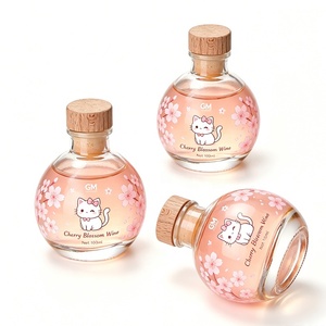 Botella de Vidrio Transparente Redonda con Tapón de Corcho, en Forma de Bola, de 8oz y 4oz, para Envasar Pociones, <span class=keywords><strong>Vino</strong></span> y Jugos de Frutas - Product Image 2