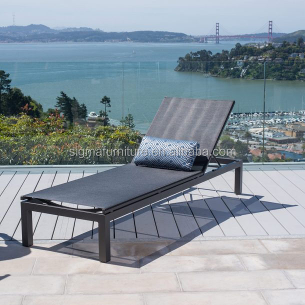 modern Outdoor  furniture garden furniture patio set powder coated aluminium Chaise Lounge single seat sun lounger