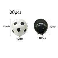 20 ballons de football en latex - Noir et blanc, imprimés UV, durables et recyclables pour les décorations de fête de remise des diplômes, d'anniversaire et d'événements sportifs