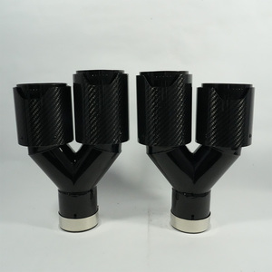 Suitable for BMW Models, Universal M <strong>Exhaust</strong> <strong>Pipe</strong> with Four Tips Upgraded, Black Carbon Fiber Dual <strong>Exhaust</strong> Tip Tailpipe - Product Image 5
