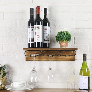 Casier à vin <span class=keywords><strong>mural</strong></span> <span class=keywords><strong>en</strong></span> <span class=keywords><strong>bois</strong></span> rustique pour la décoration intérieure pour <span class=keywords><strong>bouteille</strong></span> de vin et <span class=keywords><strong>porte</strong></span>-verres étagères flottantes <span class=keywords><strong>en</strong></span> <span class=keywords><strong>bois</strong></span> pour le mur - Product Image 1
