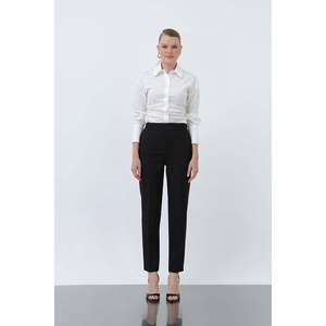 Puane Women's Modern Carrot Cut Trousers with Tapered Leg, Stylish Black Office & Casual <b>Pants</b> for Daily Wear - Product Image 3