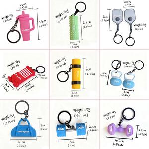 Llavero de Goma 3D con Diseño de Dibujos Animados, Ecológico, <span class=keywords><strong>Serie</strong></span> Fitness Yoga 2025, Accesorio Moderno para Bolsos, con Logotipo Personalizado, Estilo Ins - Product Image 4