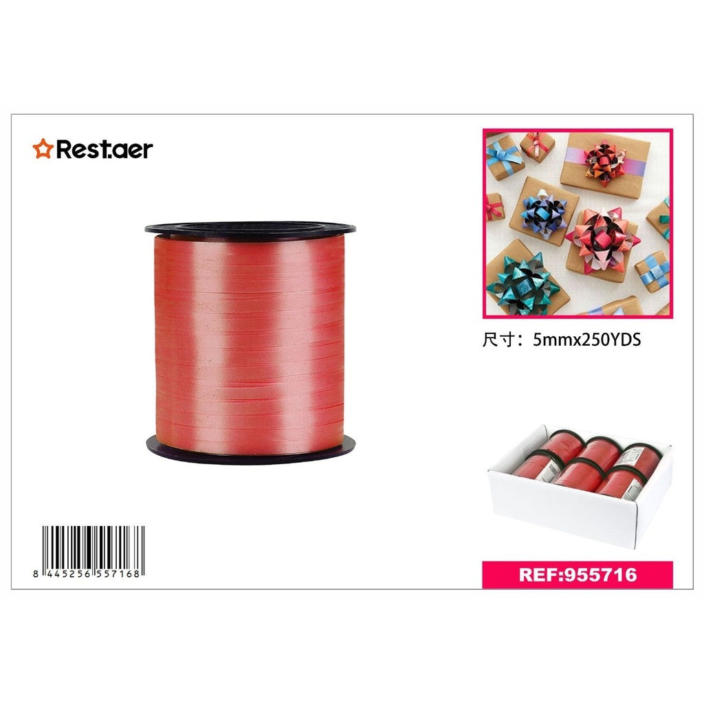 Red Gift Ribbon 5mm - Party Supplies