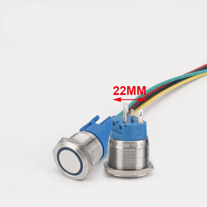 1NO kết hợp 5A Max. current 250V 16mm 19mm 22mm Vòng chiếu sáng kim loại <span class=keywords><strong>push</strong></span> <span class=keywords><strong>button</strong></span> chuyển Nhôm Nhà ở dây điện tử - Product Image 3