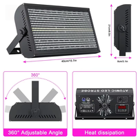Luz Estroboscópica LED RGBW de 200W para DJ, Fiestas, Clubes, Eventos, Iluminación de Escenarios, DMX512, Luz Estroboscópica de 48+8 Segmentos
