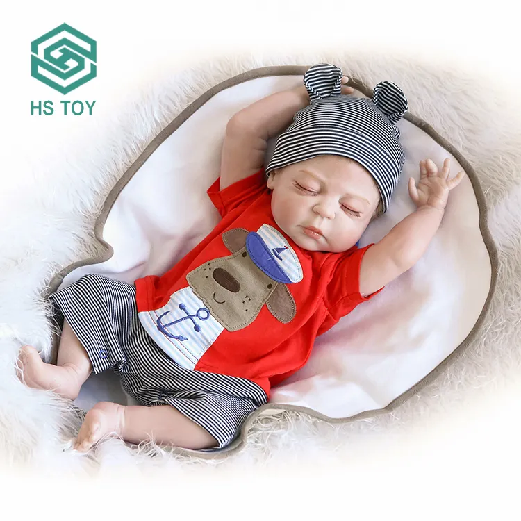 HS Mainan Tidur Buatan Tangan Boneka Baru Lahir Lahir 24 Inci Silikon Recien Nacido Realistis Reborn Bayi untuk Dijual