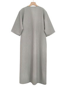 XP070 marocchino ricamato tradizionale da uomo con motivo a manica svasata grigia Jibba - Product Image 3