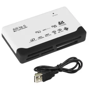Lecteur de carte tout-en-un Lecteur de carte SD TF Lecteur de carte USB 2.0 480Mbps Mini lecteur de carte à mémoire avec ligne de date