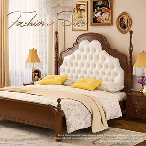 <span class=keywords><strong>Lit</strong></span> en <span class=keywords><strong>bois</strong></span> vintage classique KMJ sur mesure pour chambre d'hôtel, avec tête de <span class=keywords><strong>lit</strong></span> capitonnée, disponible en tailles Queen et King - Product Image 2