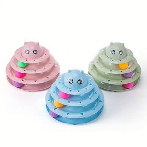 Wholesale Three-layer Carousel <b>Plastic</b> Simple Pet Toy Cat Supplies Interactive Funny Self-pleasure Amusement <b>Disc</b> Track Ball - Product Image 5