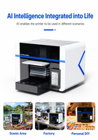 Printer UV Silinder A3 Flatbed Tinta Putih Varnish DX7 XP600 Baru untuk Botol Mug Cangkir Casing Ponsel Akrilik Kustom