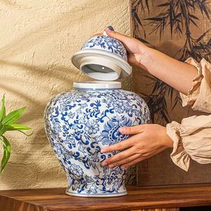 Tarro de jengibre de cerámica de estilo italiano con patrón de flores modernas, tarro de almacenamiento de joyería de superficie lisa - Product Image 4