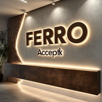 Papan Nama LED Backlit Luar Ruangan Kustom, Logo Bisnis, Papan Logam untuk Dekorasi Dinding Barber Shop, Salon Kecantikan, dan Perusahaan