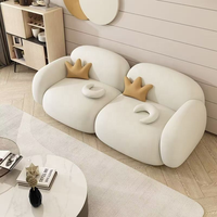 Cremefarbenes Luxus-Apartment-Sofabett-Set Stoff L-Form Dreisitzer Modernes Design Rosegia PAA0416
