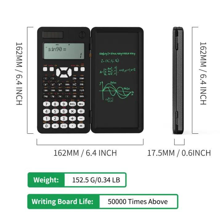 Calculadora Científica com Tablet de Escrita Calculadora 991ms 349 Funções Calculadora Financeira de Engenharia para Escritório Estudantil