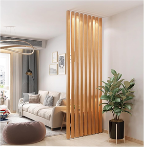 Poteaux de cloison en aluminium sur mesure, séparateur de pièce Art Déco, colonne décorative creuse translucide en métal à lattes, <span class=keywords><strong>du</strong></span> sol au plafond - Product Image 1