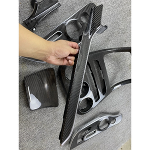 Juego de molduras interiores de fibra de carbono completa para consola central y paneles de puerta para Mercedes Benz W205 X253 C260L C200 C63 Coupé Accesorios - Product Image 6
