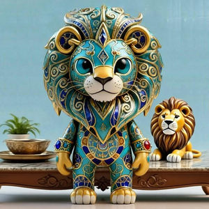 Création culturelle immatérielle Constellation cloisonnée Ornements Lion - Product Image 4