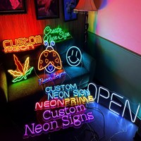 N'importe quel texte ICI N'importe quel nom sur mesure Personnaliser l'enseigne lumineuse néon LED personnalisée