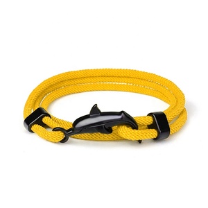 Bracelet de requin animal marin, bracelet de dauphin de mer réglable multicouche, bracelet extensible en corde de style plage fait à la main - Product Image 3