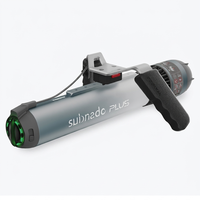 Scooter sous-marin cylindrique gris métallisé à poignée unique, propulseur de plongée 60 min 144 Wh, hélice marine - Vente chaude