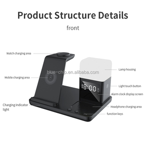 Desktop New Upright Multifunctional Desktop Wholesales Digital Desk <strong>Bedside</strong> Alarm <strong>Clock</strong> Wireless Charger for <strong>Iphone</strong> With <strong>Clock</strong> - Product Image 6