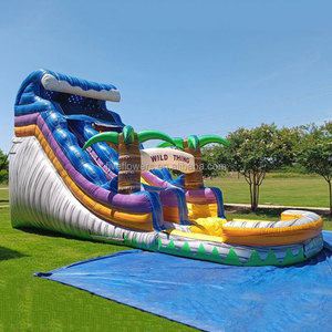Toboggan aquatique gonflable commercial Purple Wave pour adultes avec piscine intégrée - Product Image 4