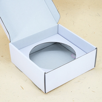 Caja de Envío Circular Troquelada Integrada Blanca para Aeronaves, Impresión Personalizada, Embalaje Corrugado de Una Pieza para Sombreros