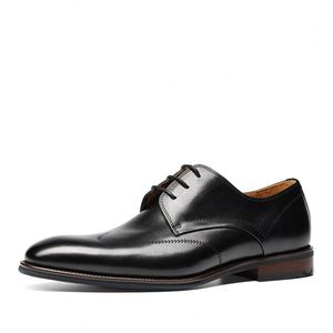 Chaussures Derby haut de gamme pour hommes en cuir véritable, à bout carré, rehaussantes, à lacets, idéales pour les soirées. - Product Image 5