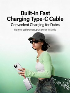 UGREEN 45W PD Fast Charging Power Bank 10000mAh Built-in USB-<b>C</b> <b>Cable</b> Portable <b>Charger</b> with Digital Display - Product Image 5