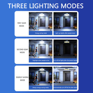 Lampe solaire LED murale IP65 avec détecteur de mouvement, lampe solaire étanche avec détecteur de mouvement, éclairage extérieur, lumière de rue, décoration de jardin - Product Image 5