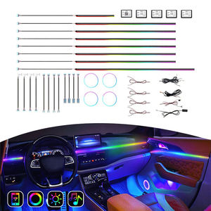 24-en-1 Bande LED RVB pleine couleur pour éclairage d'ambiance de voiture, 64 couleurs, universelle, intérieure, dissimulée, en acrylique, lampe d'ambiance symphonique - Product Image 3