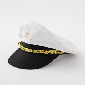 Chapeau de capitaine marin unisexe de <span class=keywords><strong>style</strong></span> marine classique pour la plage ou les affaires Look authentique pour les adultes Casquette unie en peluche blanche unisexe - Product Image 2