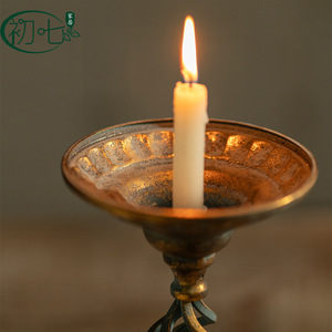 Porte-bougie cylindrique en fer antique de style américain, décoration vintage pour la maison et les mariages - Product Image 4