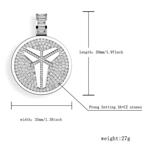 New Double-sided <strong>Medallions</strong> Commemorative Gold Plated Brass Pendant <strong>Necklace</strong> Rope Chain Zircon Men Hip Hop Jewelry Iced Bling - Product Image 2