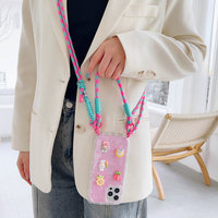 Lanière en polyester multicolore avec logo personnalisable, longue sangle bandoulière de haute qualité avec boucles en alliage et étiquettes tendance