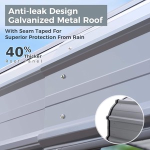 Expédition rapide 11ft X19ft métal stockage extérieur <span class=keywords><strong>Double</strong></span> Carports étanche 2 <span class=keywords><strong>voiture</strong></span> enduit de poudre nouveau Design pour jardin pelouse - Product Image 4