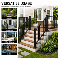 Balustrade en aluminium pour terrasse avec main courante d'escalier pour véranda extérieure, installation facile, revêtement poudré, résistant à la rouille