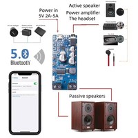 Amplificateur de puissance 50W*2 5.0, classe D, audio HiFi stéréo, lecteur de musique sans fil, mini carte son USB, application numérique, carte amplificateur