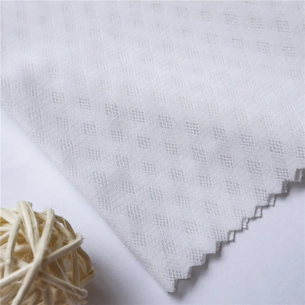 0.1mm Diamond Shape Check Textiles Sportswear Lycra Stretch Mesh Jacquard Fabric