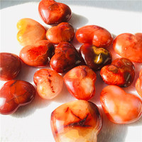 Coeur en cornaline naturelle coeur en agate rouge coeur en cristal de quartz