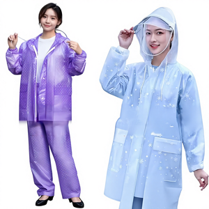 Ensemble imperméable et pantalon de pluie en PVC pour <span class=keywords><strong>femme</strong></span>, entièrement enduit de colle, épaissi, anti-tempête, pour cueillette de thé, pêche, tourisme, <span class=keywords><strong>moto</strong></span> - Product Image 1