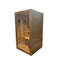 Sauna infrarouge lointain en hemlock pour 2 personnes, faible EMF, chauffage au carbone, vapeur sèche, spa à domicile, relaxation, Bluetooth, pour usage intérieur